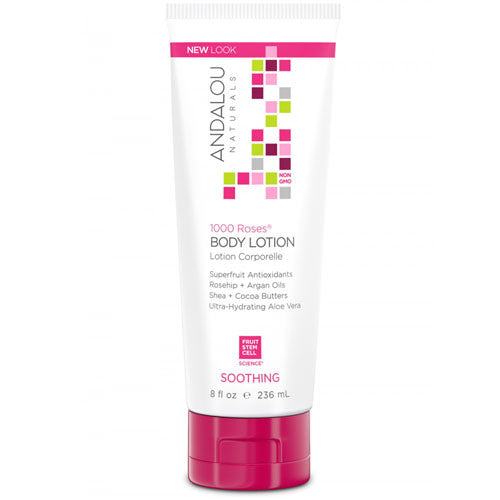 Andalou Naturals 1000 Roses Soothing Body Lotion, Rose Stem Cells, 8 Oz